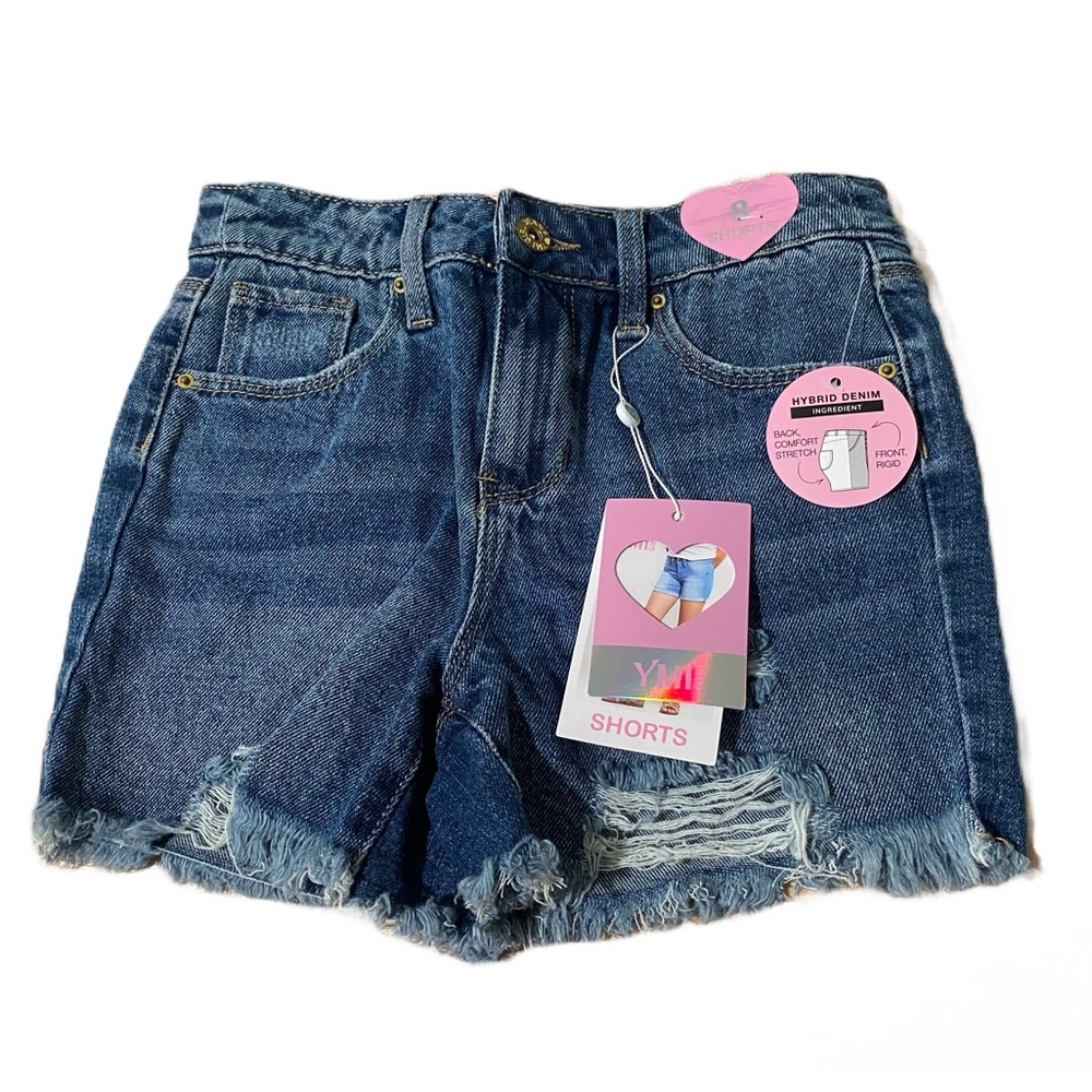 YMI Girl Distressed Shorts with Pockets